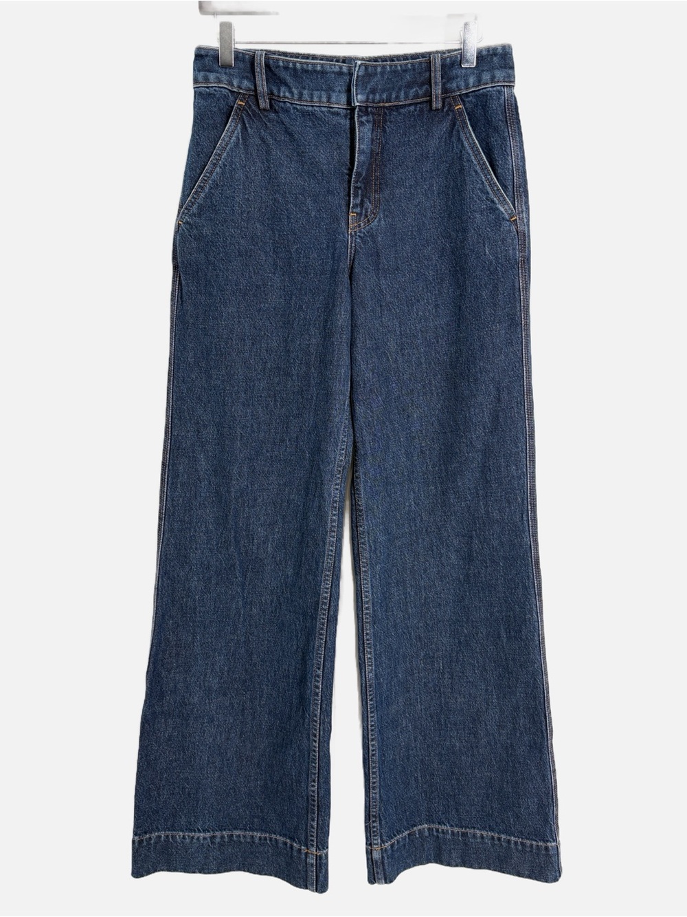 A.L.C. High Rise Wide Leg Trouser Jeans Dark Indigo Wash Size 6 100% Cotton